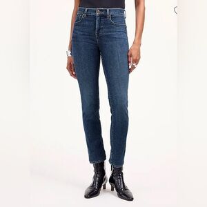 Madewell Stovepipe Jeans Dark Wash Denim Size 28P Petite Stretch Straight leg